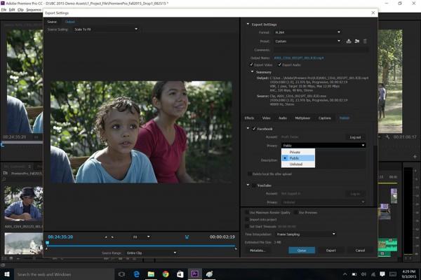 Premiere Pro CC - Post to Facebook