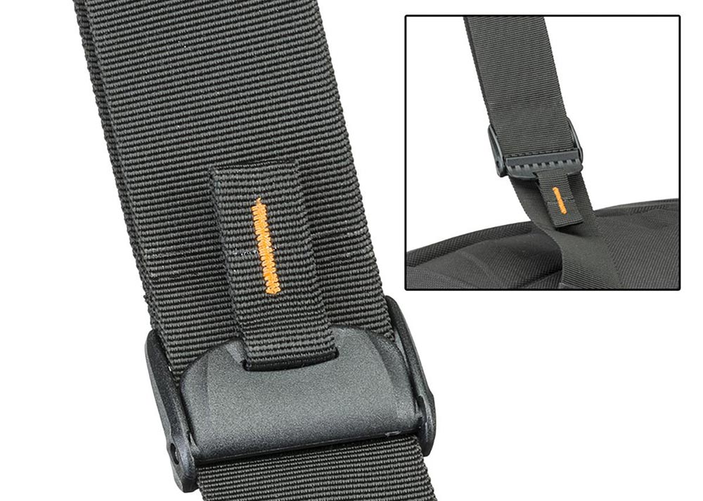 The adjustable lockdown latches for the main bandolier were great, but the third strap needed some reworking.